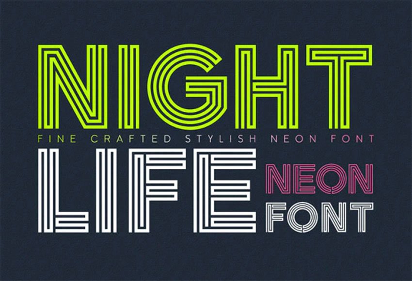 Nightlife Decorative Neon Font for T Shirt Design